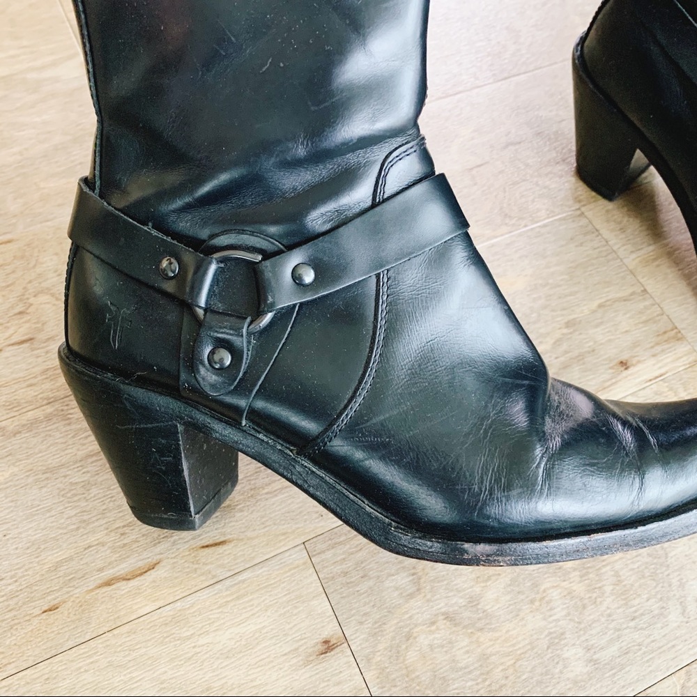 Frye || Romy Ring Harness Motorcycle Boots - Picture 2 of 5